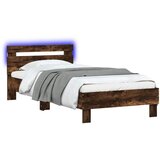  Krevetna konstrukcija s LED svjetlom Dimljeni hrast 80 x 200 cm | shoptok.hr
