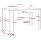  Blagovaonski stol boja dimljenog hrasta 120 x 60 x 76 cm drveni | shoptok.hr