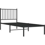 Metalni okvir za krevet s uzglavljem crni 80x200 cm | shoptok.hr