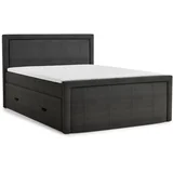 Antracitno siva boxspring postelja s prostorom za shranjevanje 180x200 cm Fresco –
