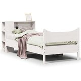  Posteljni okvir brez vzmetnice bel 75x190 cm trdna borovina | Shoptok.si