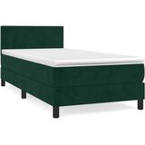 Box spring krevet s madracem tamnozeleni 90x200 cm baršunasti | shoptok.hr