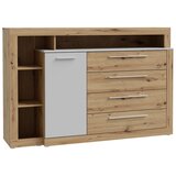 Time Široka Komoda Kasura, Barva Hrasta, Siva | Shoptok.si
