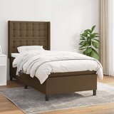  Box spring postelja z vzmetnico temno rjava 80x200 cm blago, (20895581) Cene