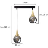  Luster na sajli LACRIMA SMOKY 2xE27/60W/230V | Eponuda.com
