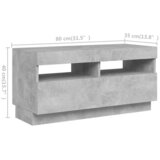 TV ormarić s LED svjetlima siva boja betona 180 x 35 x 40 cm | shoptok.hr