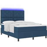 vidaXL postelja s pomičnim okvirjem z vzmetnico & LED modra 140x200 cm tkanina, (22082658) | Shoptok.si
