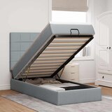  Otomanski okvir kreveta s madraca svijetlosivi 90x190cm tkanine | shoptok.hr