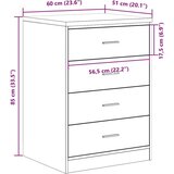 vidaXL Garažni ormar za odlaganje 60x51x85 cm masivne borovine | shoptok.hr