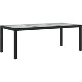 vidaXL Vrtni stol crni 190x90x75 cm od kaljenog stakla i poliratana | shoptok.hr