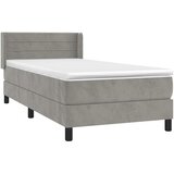Box spring krevet s madracem svjetlosivi 90x190 cm baršunasti | shoptok.hr