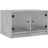  The Living Store Klubska mizica s steklenimi vrati betonsko siva 68x50x42 cm - Klubska Mizica, (21453449) | Shoptok.si