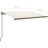  Tenda na ručno uvlačenje s LED svjetlima 3 5 x 2 5 m krem | shoptok.hr