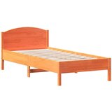 vidaXL Posteljni okvir z vzglavjem voščeno rjava 100x200 cm borovina | Shoptok.si