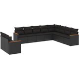  10-dijelni set vrtnih sofa s jastucima crni od poliratana | shoptok.hr