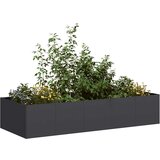 Maison Chic Cvetlični Lonec - Cvetlično korito črn 200x80x40 cm Jeklo, (21790017) | Shoptok.si
