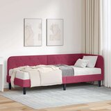 vidaXL Kotna postelja z vzmetnico Vinorodna rdeča 80 x 200 cm Žamet | Shoptok.si