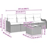  Sjedeća garnitura za vrt 5 kom. Siva poliratan | shoptok.hr