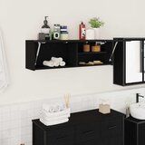  Kupaonski zidni ormarić crni 100x25x30 cm izrađeno drvo | shoptok.hr