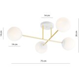  Luster na šipci MAGNUM 4xE14/10W/230V bela/zlatna | Eponuda.com