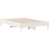  The Living Store Posteljni okvir brez vzmetnice bel 160x200 cm trdna borovina - Posteljni Okvir, (21500789) | Shoptok.si