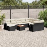 vidaXL 11-dijelni set vrtnih sofa od poliratana s jastucima crni | shoptok.hr