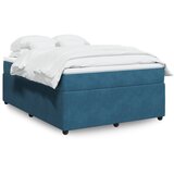 vidaXL Box spring postelja z vzmetnico temno modra 160x200 cm žamet Cene