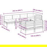  8-dijelni set vrtnih sofa s jastucima voštano smeđi od borovine | shoptok.hr