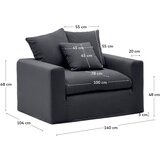 Kave Home Antracitno siv lanen fotelj Nora – | Shoptok.si