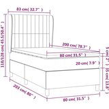 Box spring krevet s madracem tamnoplavi 80 x 200 cm baršunasti | shoptok.hr