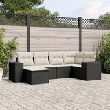 vidaXL 6-dijelni set vrtnih sofa s jastucima crni od poliratana | shoptok.hr