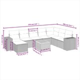  9-dijelni set vrtnih sofa s jastucima crni od poliratana | shoptok.hr