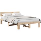  Krevetna konstrukcija Prirodna 140 x 190 cm Čvrsto borovo drvo | shoptok.hr