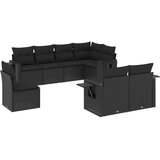  8-dijelni set vrtnih sofa od poliratana s jastucima crni | shoptok.hr