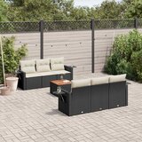  7-dijelni set vrtnih sofa od poliratana s jastucima crni Crna | Shoptok.si
