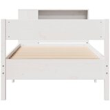  Krevet s regalom za knjige bez madraca bijeli 75x190cm borovina | shoptok.hr