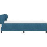  Krevet s Odbojnikom i Madracem Tamnoplavi 80x200 cm Baršun | shoptok.hr