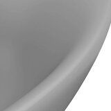vidaXL Razkošen umivalnik ovalen mat svetlo siv 58,5x39 cm keramika, (21409346) | Shoptok.si