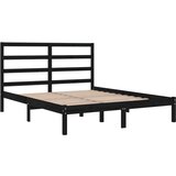  Posteljni okvir črn iz trdne borovine 140x190 cm, (20643971) | Shoptok.si