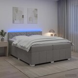  Boxspring krevet s madracem Svjetlosiva 200 x 200 cm Tkanina | shoptok.hr