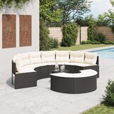  3-dijelni set vrtnih sofa crni polukružni od poliratana | shoptok.hr