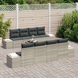  9-delni set vrtnih sofer z blazinami svetlo siva poli ratan, (22091663) | Shoptok.si
