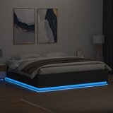  Okvir kreveta s LED svjetlima crni 200x200 cm konstruirano drvo | shoptok.hr