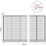  Gabion s žicom debljine 3,5 mm i mrežom 5x10 cm 850x50x150 cm | shoptok.hr