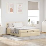  Otomanski krevet s madracem i LED krem 140x190 cm tkanine | Eponuda.ba