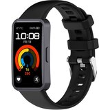 INF Mehak silikonski pašček za uro Huawei Band 10/9/8 (kovinska zaponka) Black, (21872258) | Shoptok.si