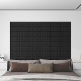  Zidna uzglavlja 12 pcs Crna 30 x 15 cm Lažna koža | shoptok.hr