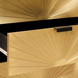 vidaXL Noćni ormarić s ladicama Crna i zlatna 50 x 33 x 60 cm | shoptok.hr