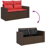 vidaXL Vrtna sedežna garnitura z blazinami 7-delna črn ratan/akacija | Shoptok.si