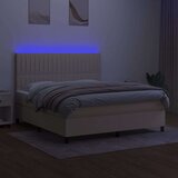  Krevet box spring s madracem LED krem 180x200 cm od tkanine | shoptok.hr